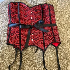 Adore Me black & red corset